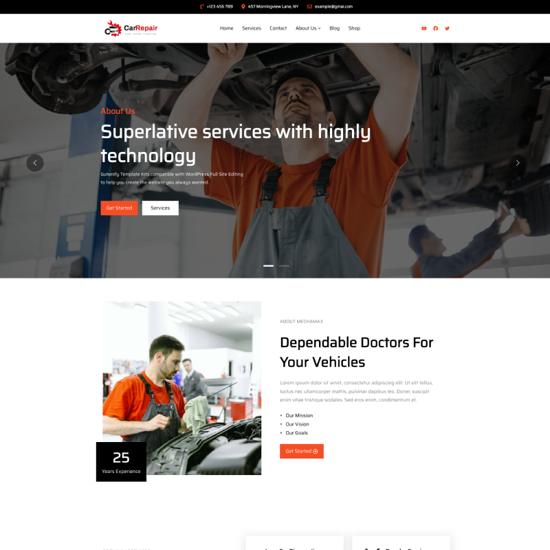Automobile theme screenshot