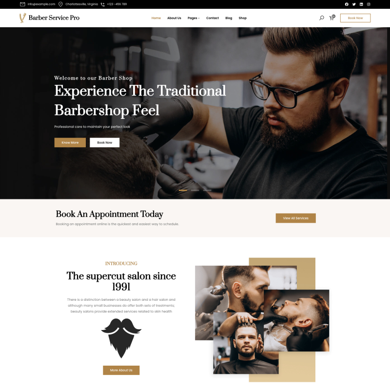 Barber Service Pro theme screenshot