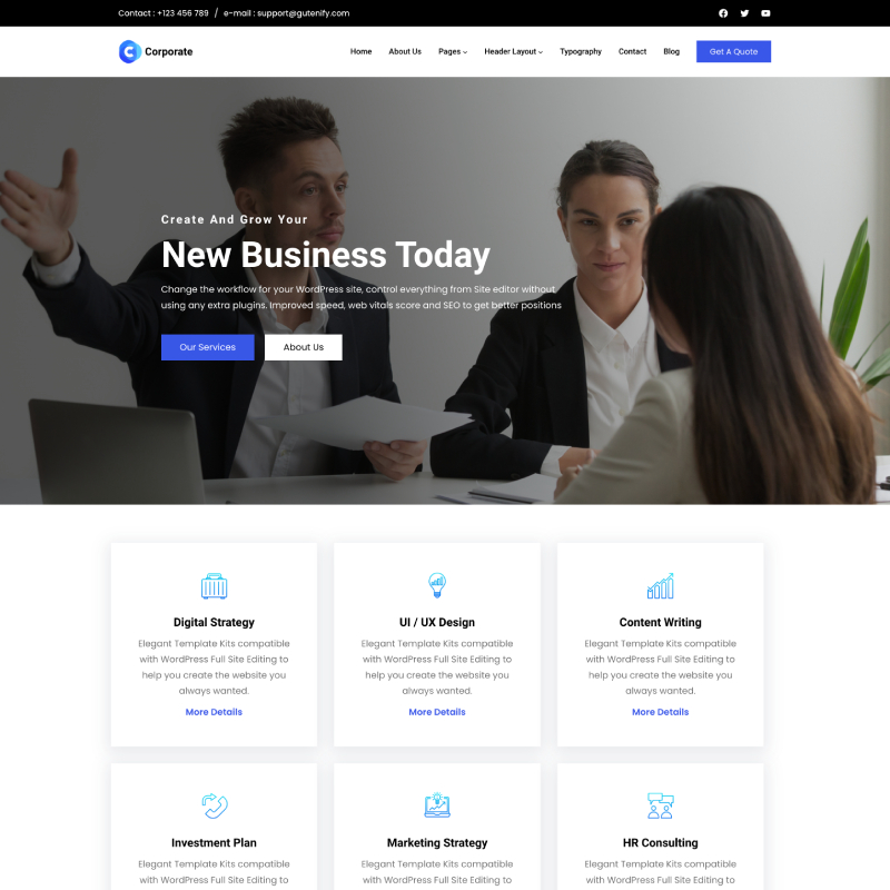 Corporate Key theme screenshot