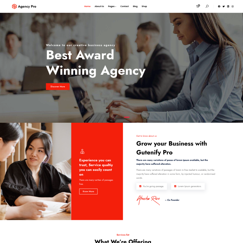 Creative Agency Pro theme screenshot