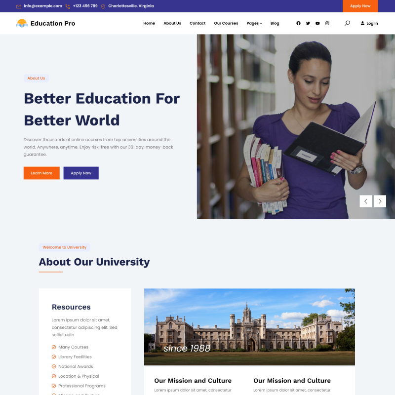 Education Pro theme screenshot