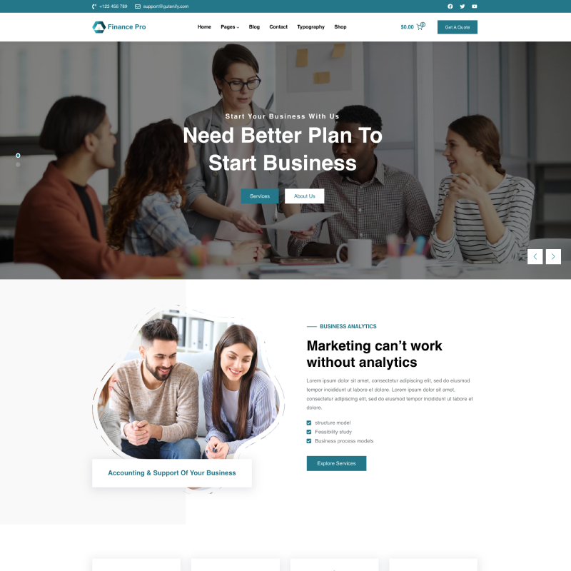 Finance Up Pro theme screenshot
