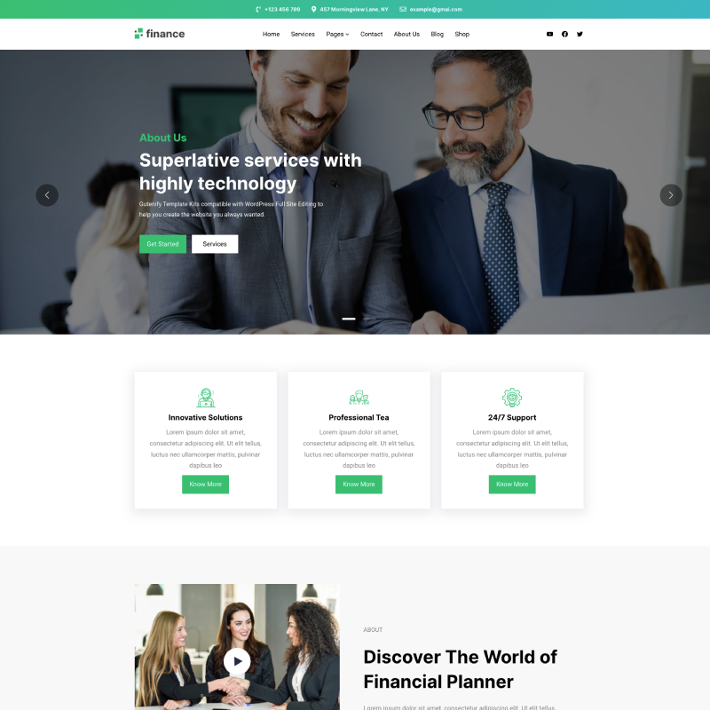 Financeco theme screenshot