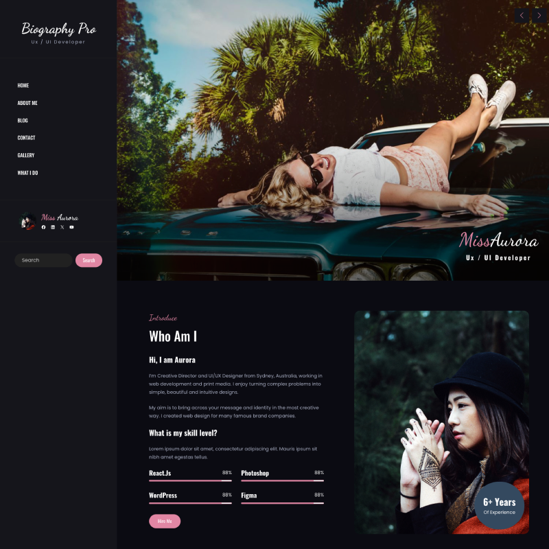 Gutenify Biography Pro theme screenshot
