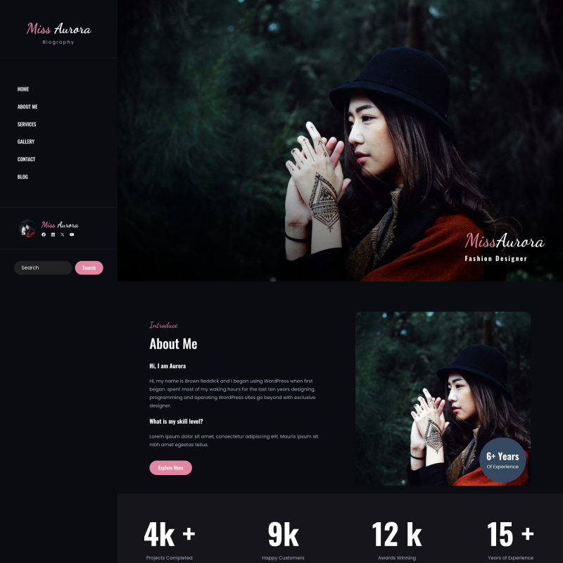 Gutenify Biography theme screenshot