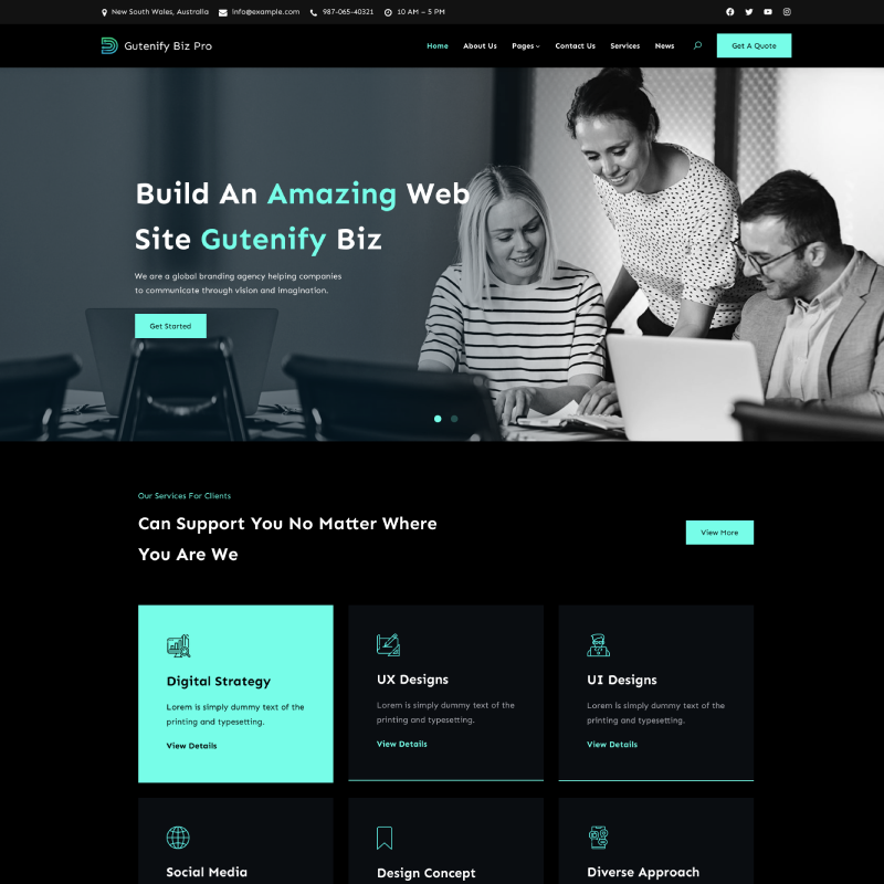 Gutenify Biz Pro theme screenshot