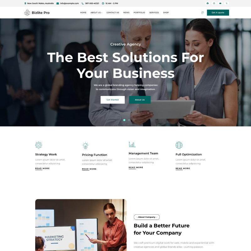 Gutenify Bizlite Pro theme screenshot