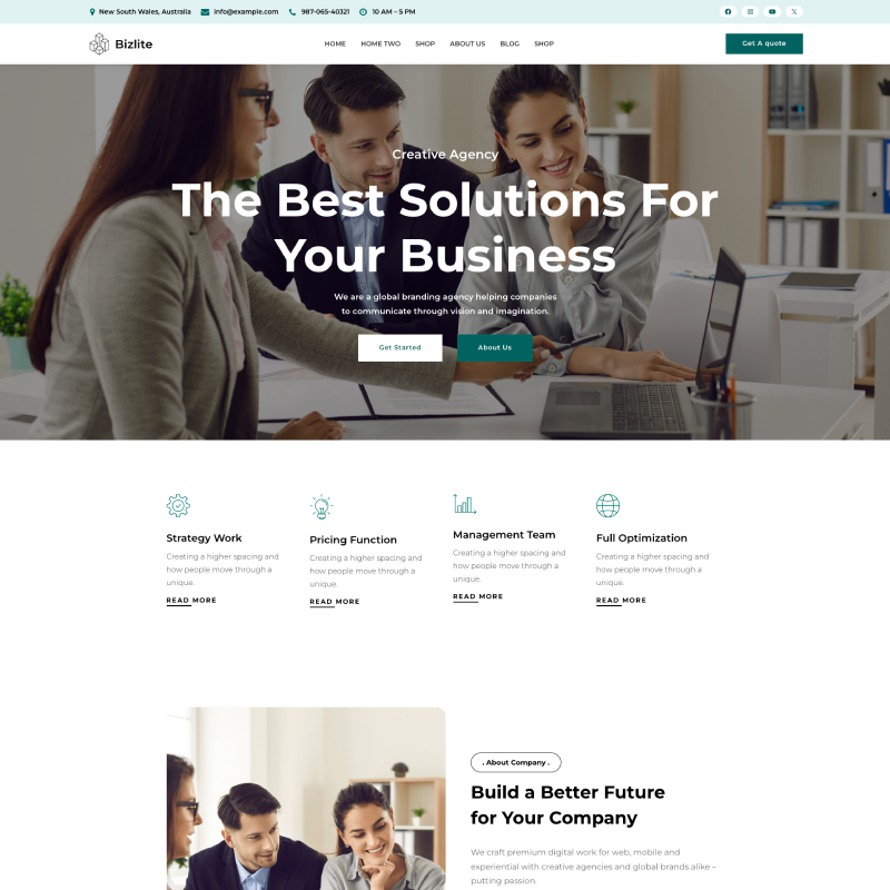 Gutenify Bizlite theme screenshot