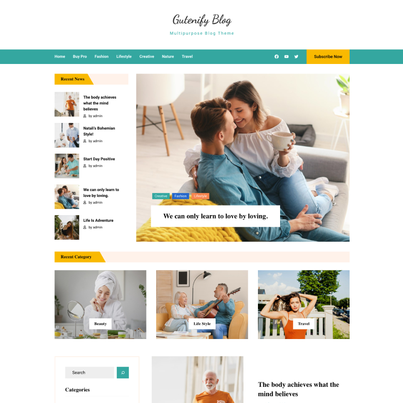 Gutenify Blog theme screenshot