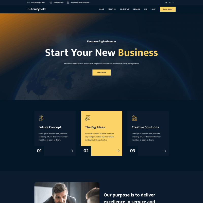 Gutenify Bold theme screenshot