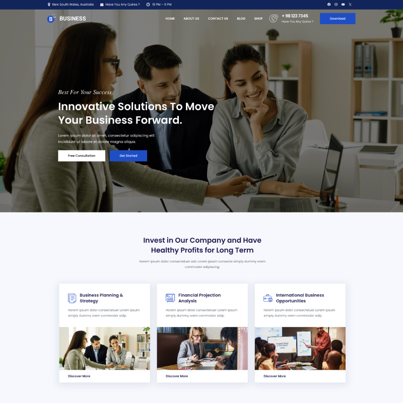Gutenify Business Hub theme screenshot