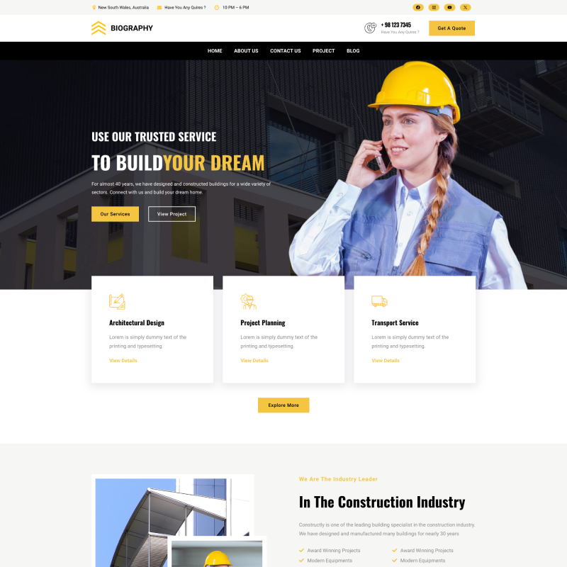 Gutenify Construction theme screenshot
