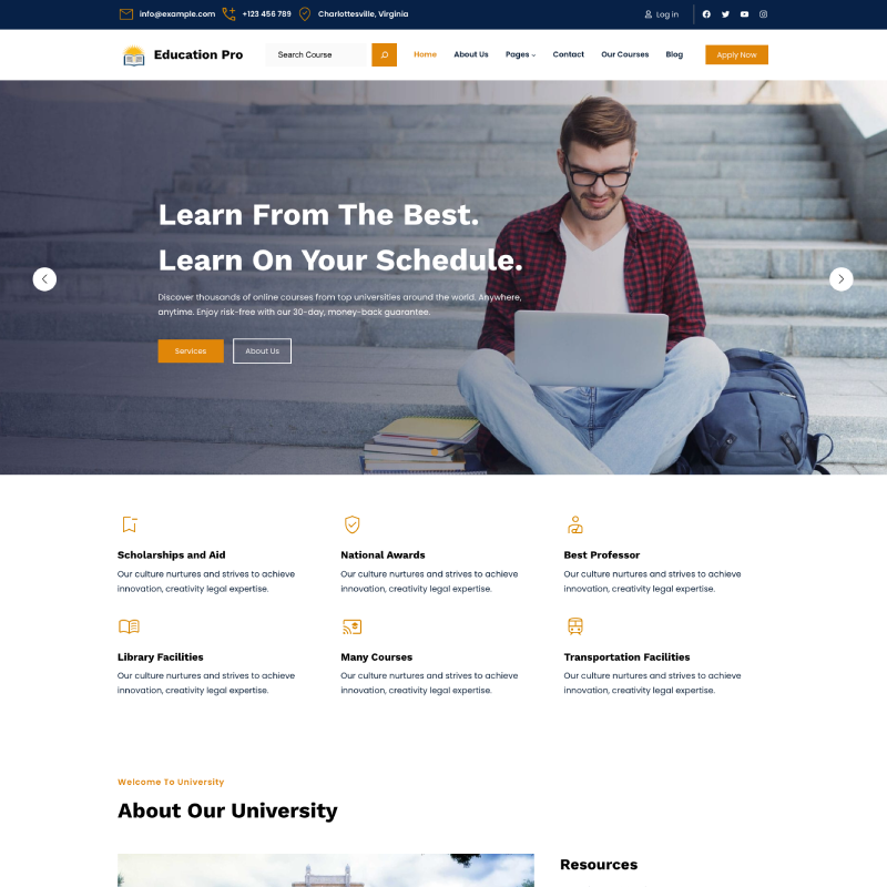 Gutenify Education Pro theme screenshot