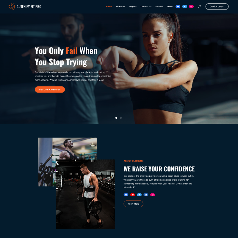 Gutenify Fit Pro theme screenshot