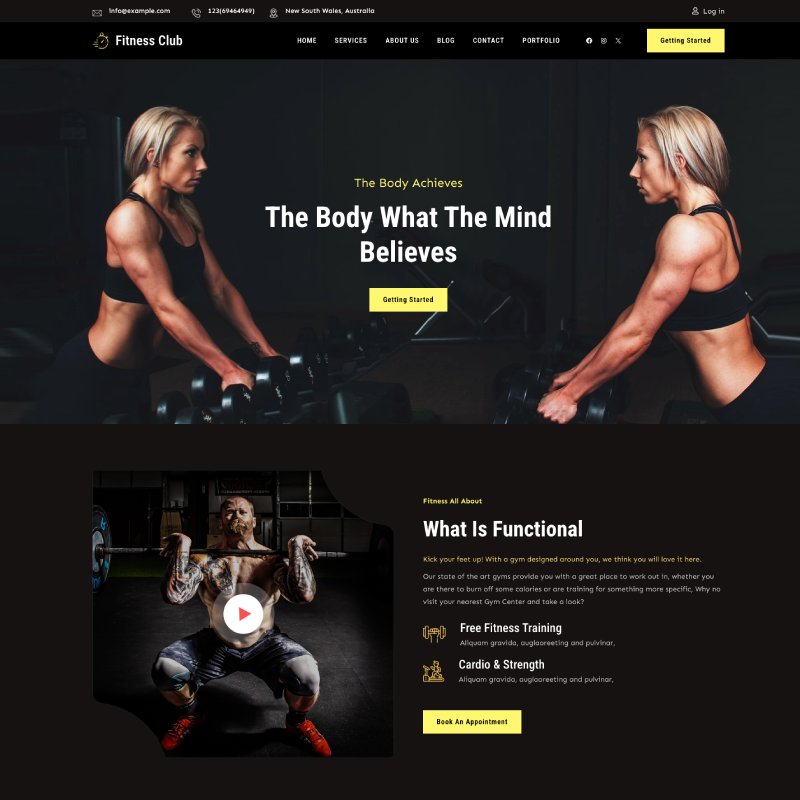Gutenify Fitness Club theme screenshot