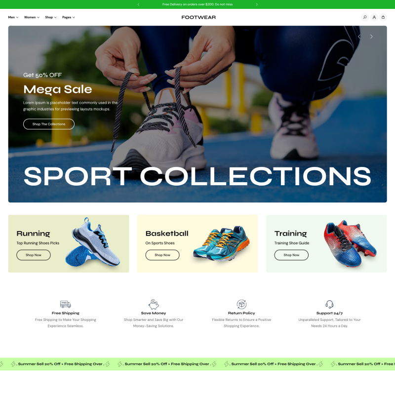 Gutenify Footwear Store Pro theme screenshot
