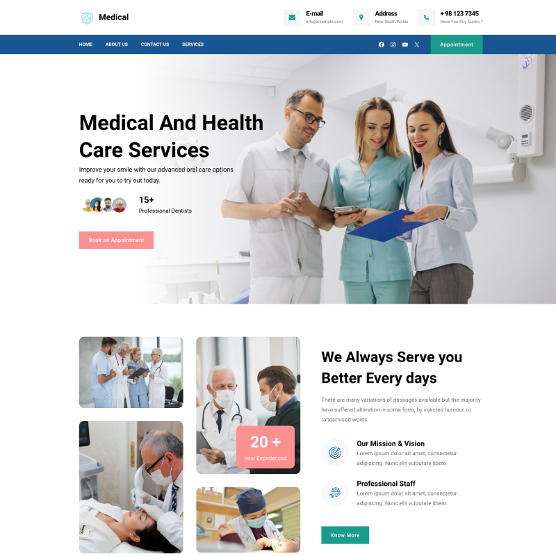 Gutenify Health Clinic theme screenshot