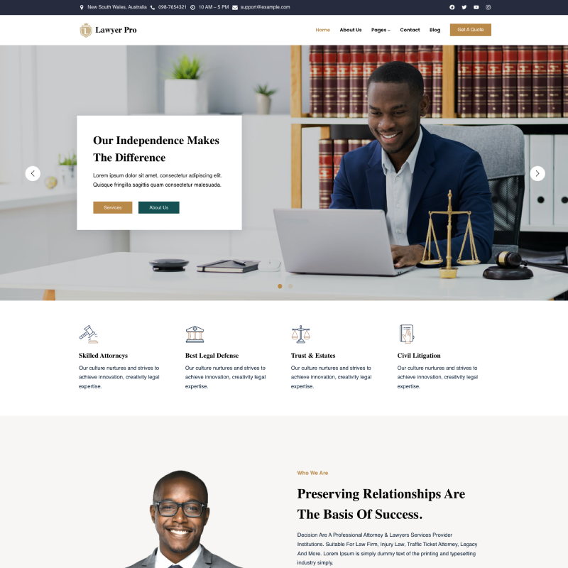 Gutenify Lawyer Pro theme screenshot