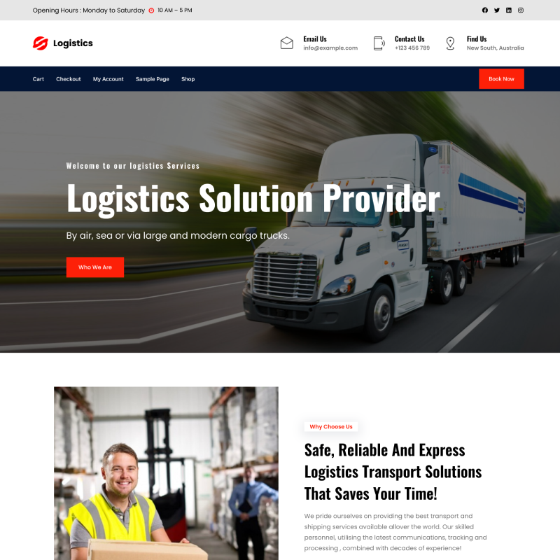 Logistics theme screenshot