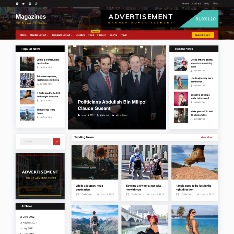 Gutenify Magazine theme screenshot