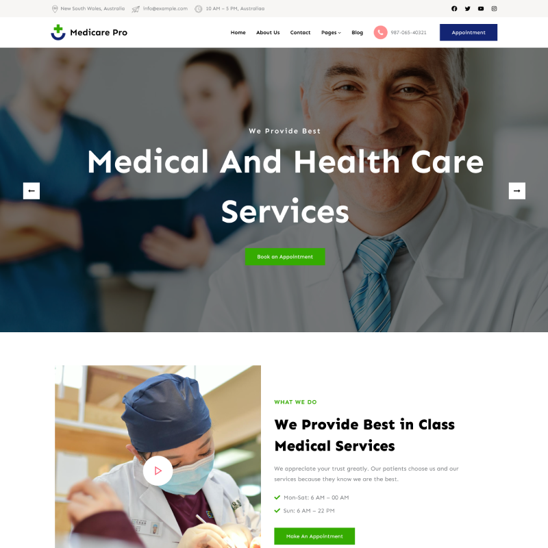 Gutenify Medicare Pro theme screenshot