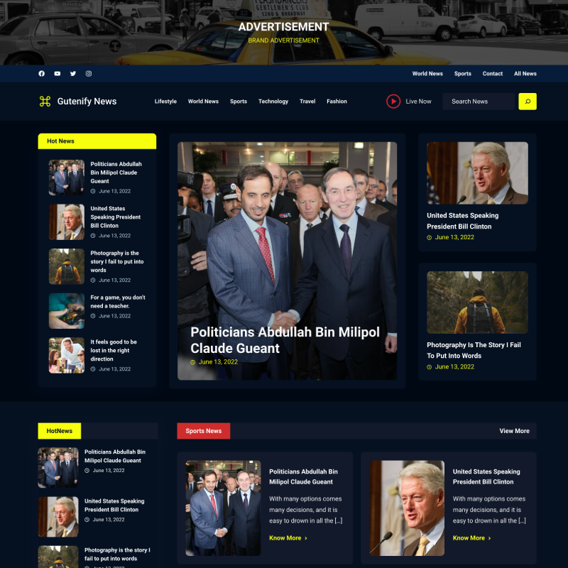 Gutenify News theme screenshot