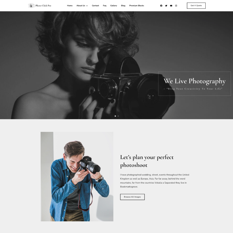 Gutenify Photo Click Pro theme screenshot