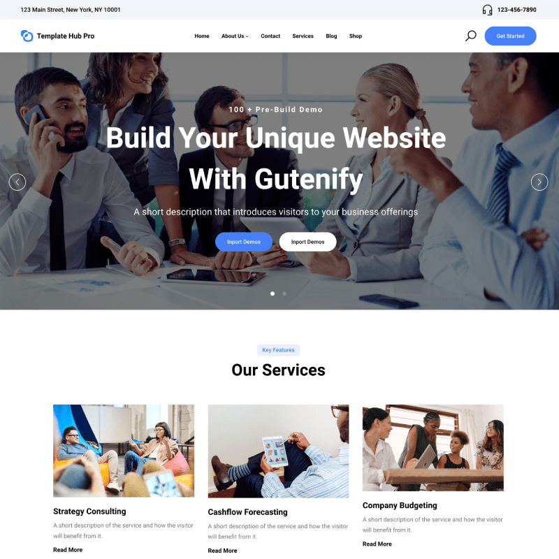 Gutenify Template Hub Pro theme screenshot