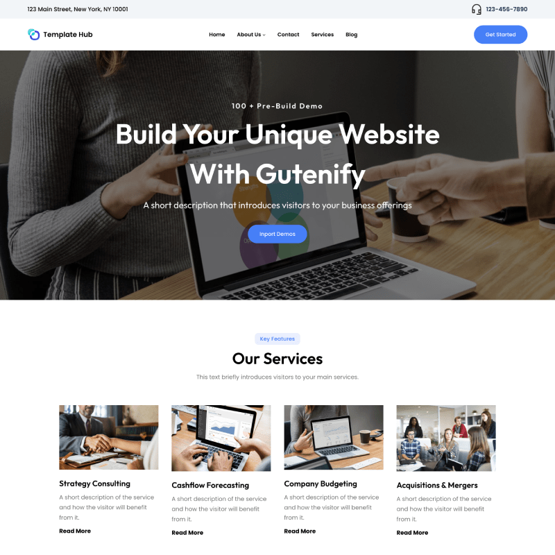 Gutenify Template Hub theme screenshot