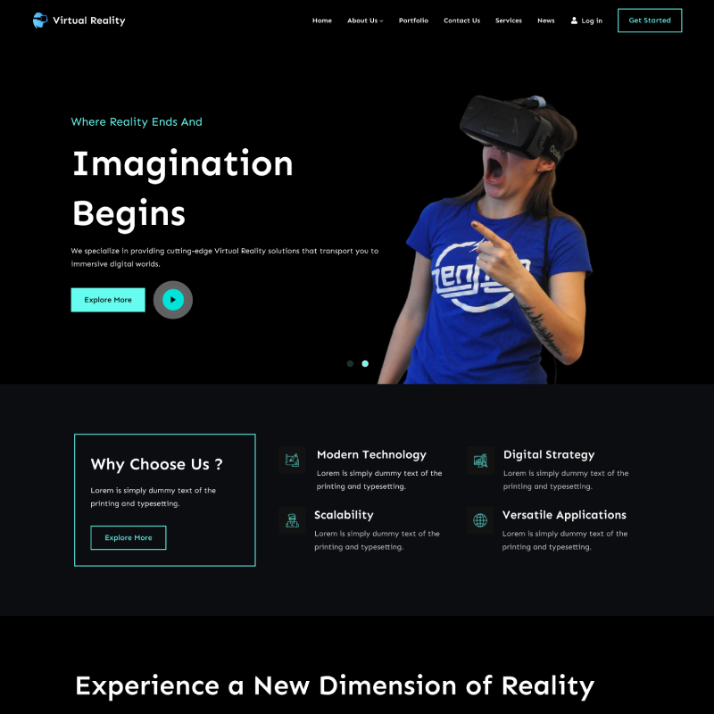 Gutenify Virtual Reality Pro theme screenshot