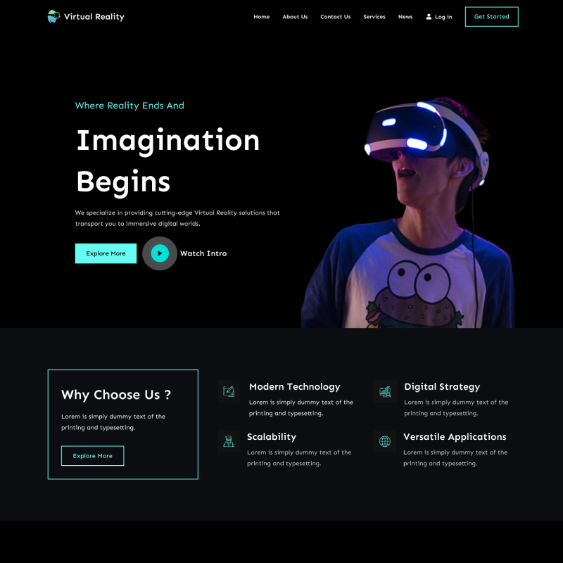 Gutenify Virtual Reality theme screenshot