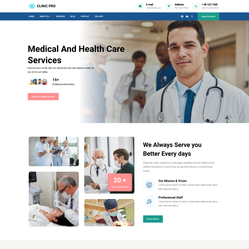 Health Clinic Pro theme screenshot