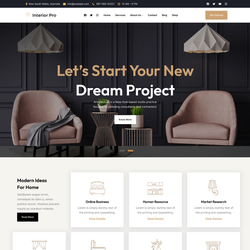 Interior Pro theme screenshot