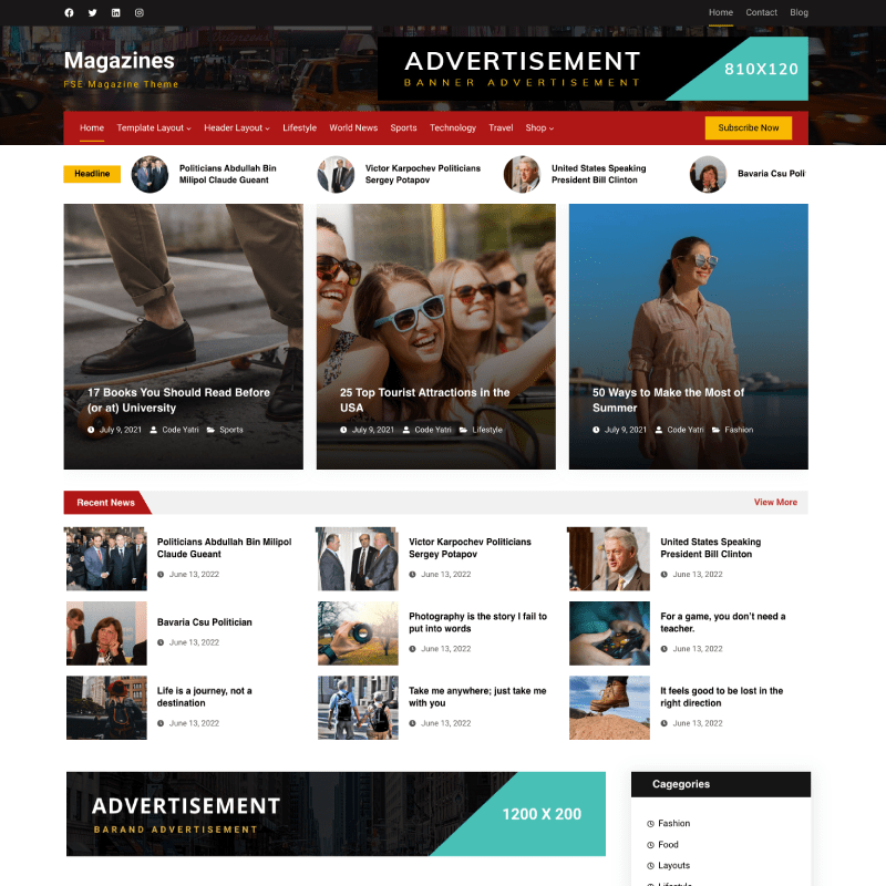 Magazine Pulse theme screenshot