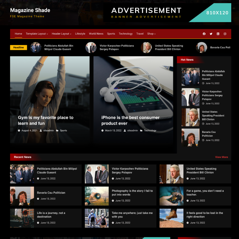 Magazine Shade theme screenshot
