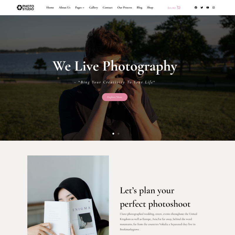 Photo Click Pro theme screenshot
