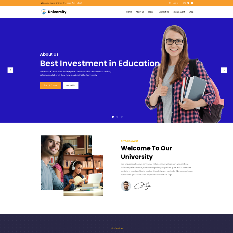 University theme screenshot