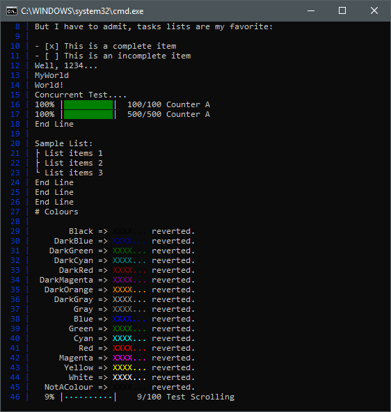 ANSI Colour in Console