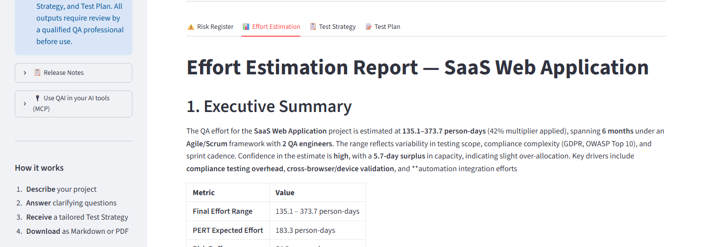 Streamlit Effort Estimation