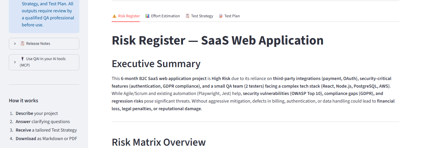 Streamlit Risk Register
