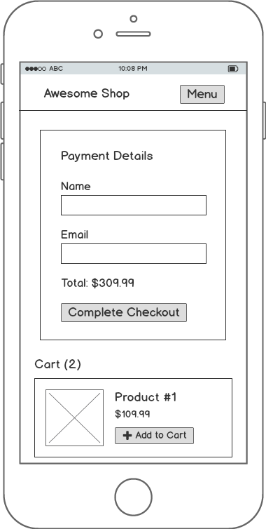 Mobile Cart Page
