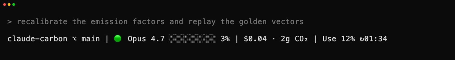 Live CO2 in the Claude Code status line