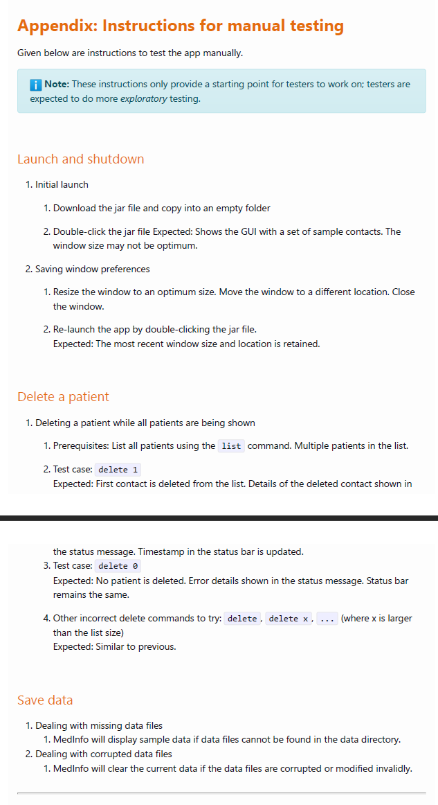 Incomplete Manual Testing Section in Developer Guide · Issue #2 ...