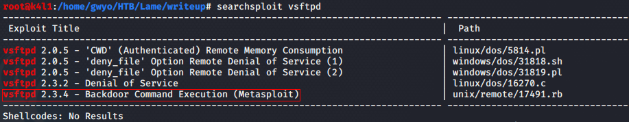 Exploit-DB vsftpd