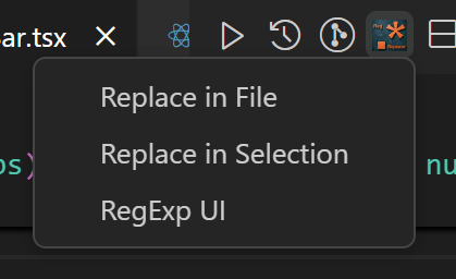 Editor title bar icon menu