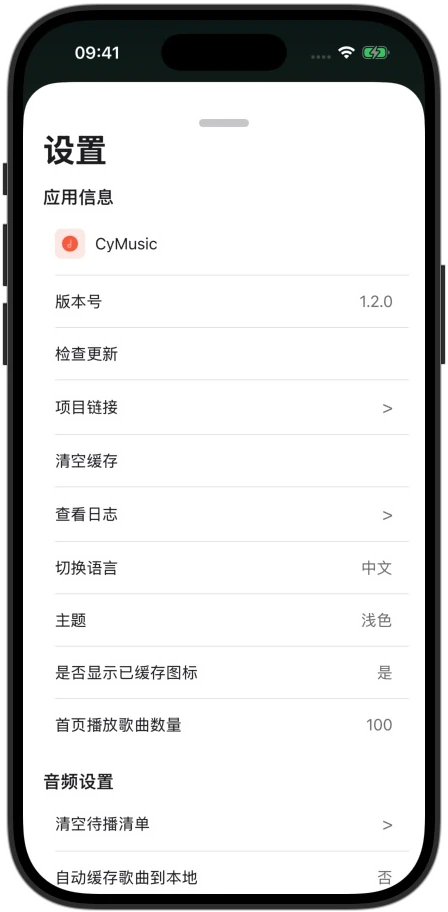 App 外观、语言与音频设置
