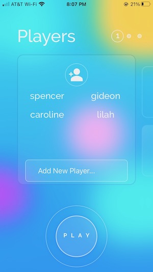 Player Adding Screen