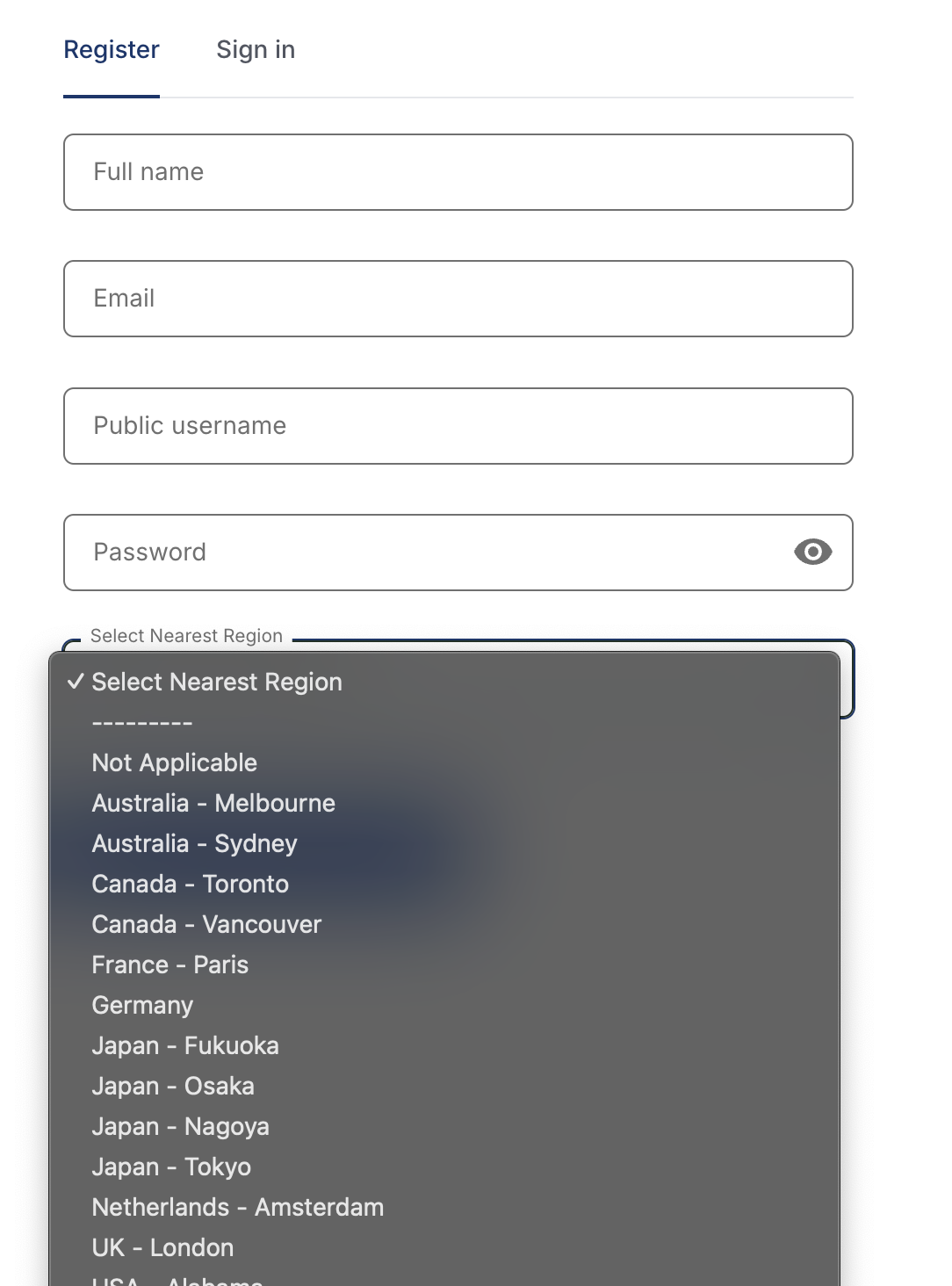 Custom Registration Form