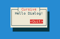 Cursive dialog example