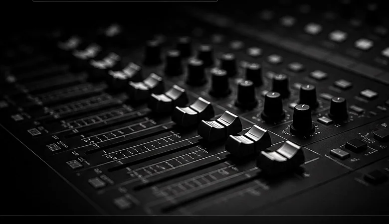 Recording mixer in a music studio
